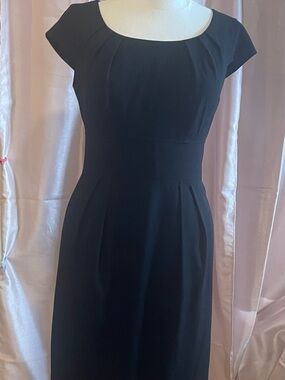 Calvin Klein Black Cap-Sleeve Midi Dress